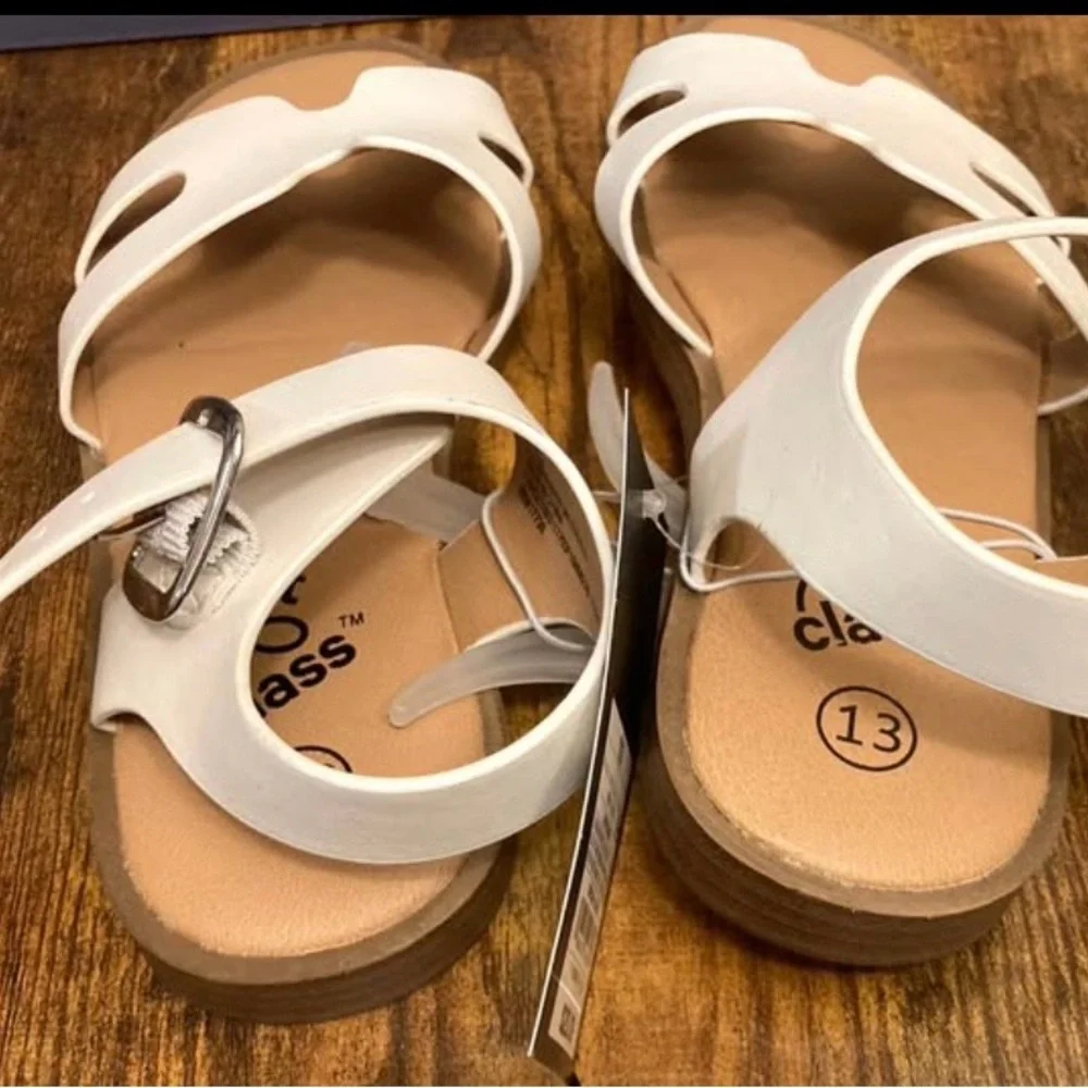 Kids' Mari Ankle Strap Sandals - Art Class™ White Open Toe Size 13 new - Picture 4 of 5